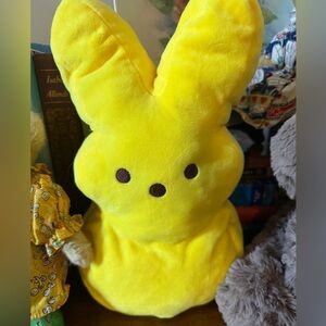 Peeps Easter Bunny Reversible Plush Toy Rainbow Tie Dye Solid Yellow 11”